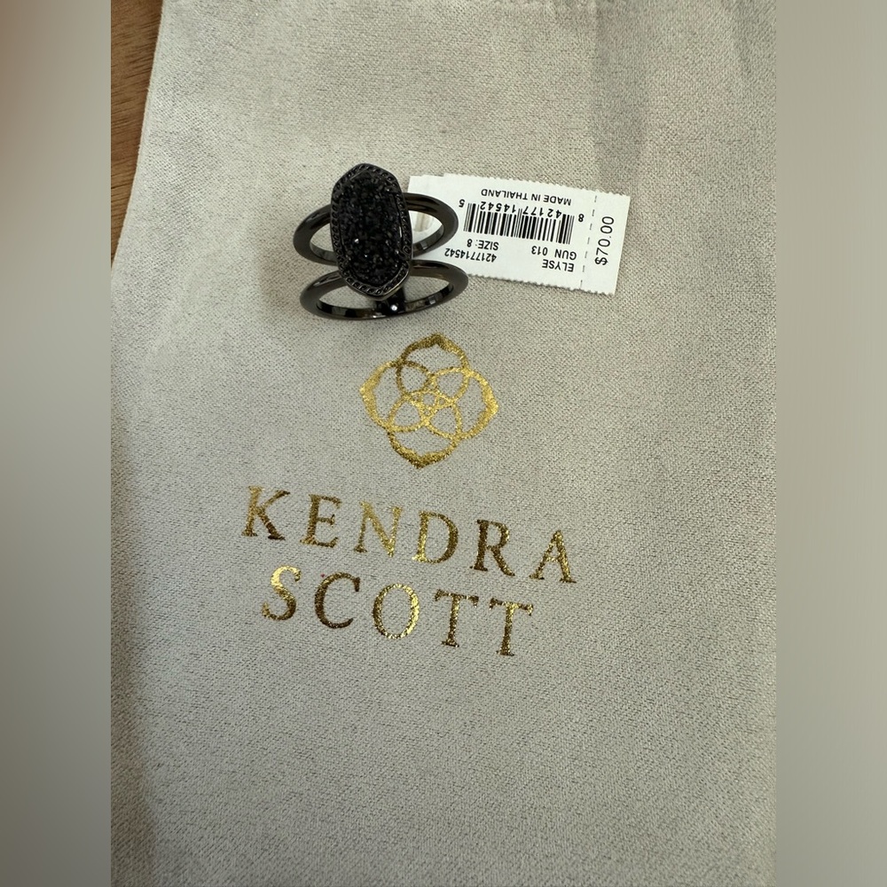 Kendra Scott Black Oval Stone Ring